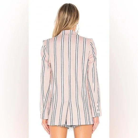 Free People Uptown Striped Blazer in Rose